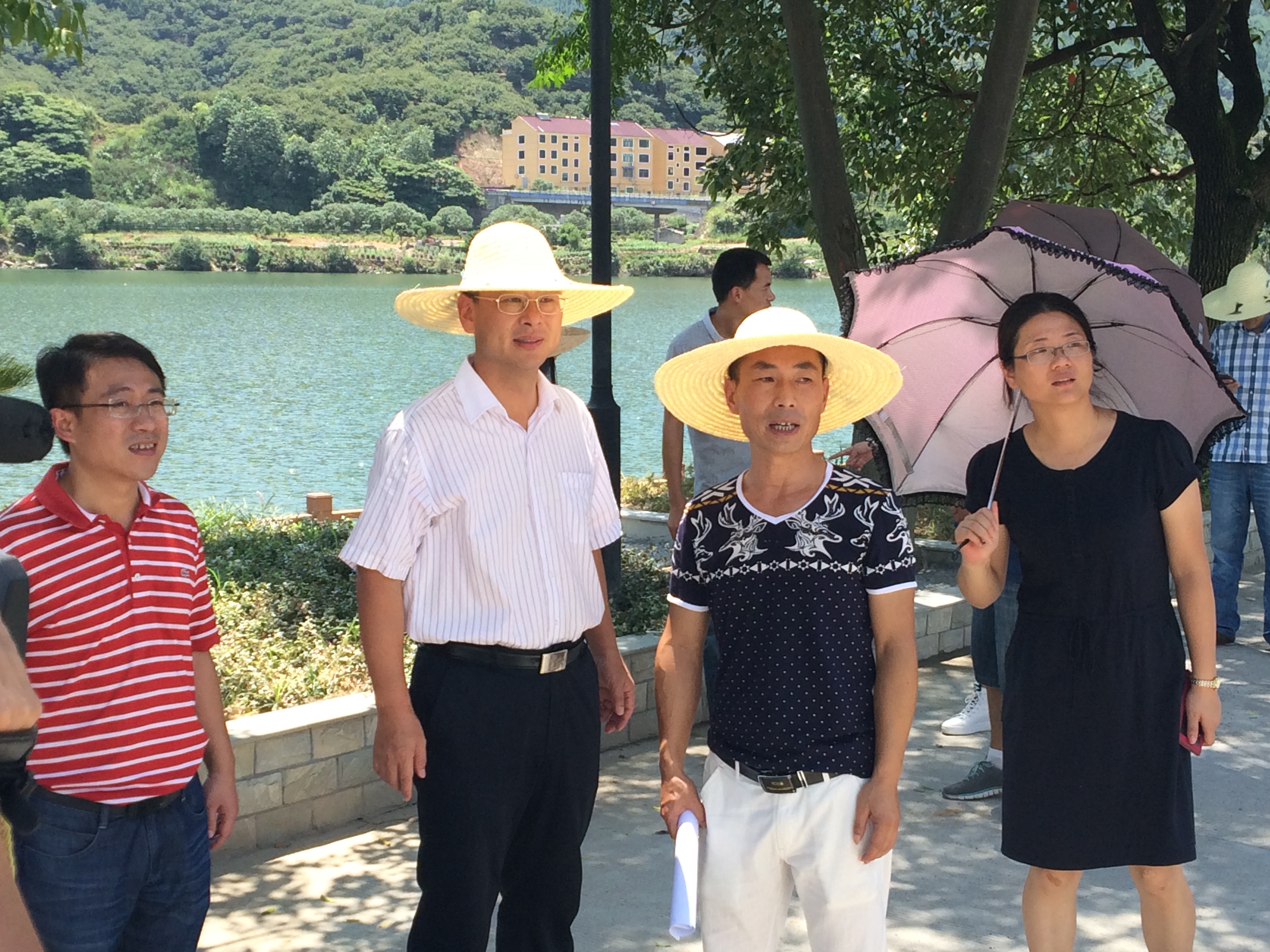 酷暑下，陪同縣領導調(diào)研.jpg